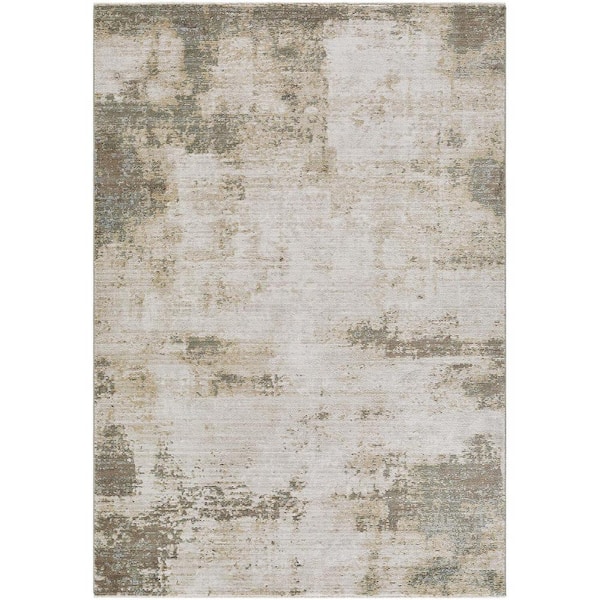 Galey Alix x Livabliss Myrtle Avenue III Modern Abstract Area Rug, 7'10 in. x 10'2 in. (8' x 10'), Cream/Taupe