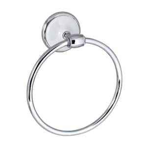 ARORA Towel Ring in White Porcelain and Polished Chrome