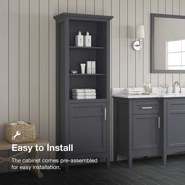 Elegant Home Fashions Wooden Bathroom Linen Cabinet Functional