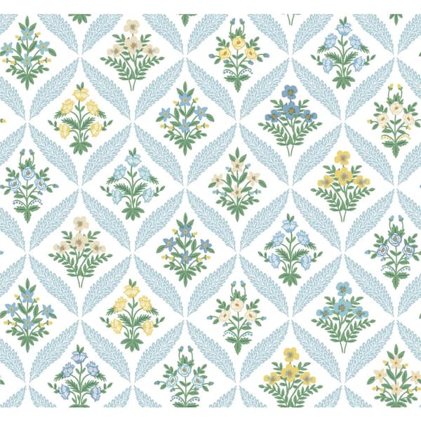 Estee Garden Blue Metallic Non-Pasted Wallpaper