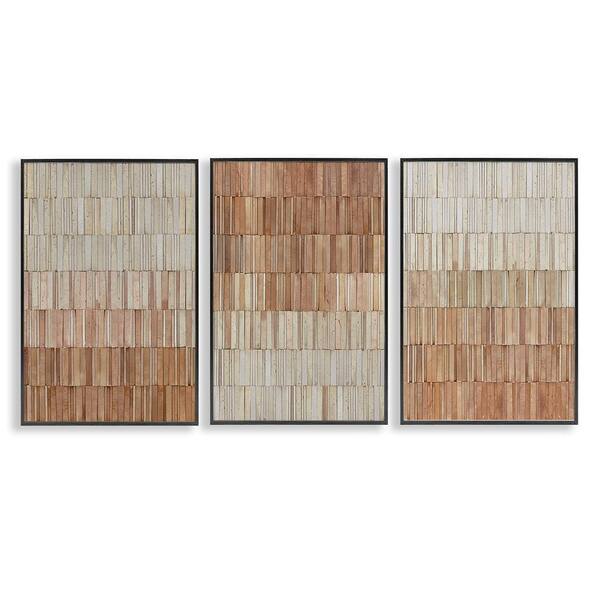 Tiled Terracotta Walls by Flora Kouta 3-Piece Black Framed Abstract Giclee Art Print 30 in. x 20 in.