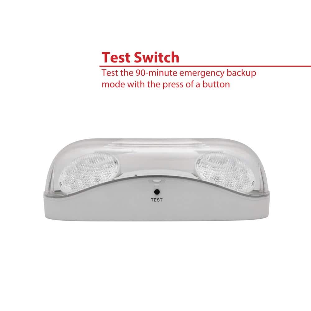 White Outdoor Emergency LED Light with Battery Backup