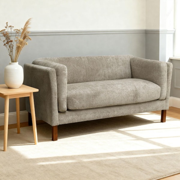 Julisa 58.27 Chenille 2-Seater Upholstered Loveseat with Removable Cushion in Camel