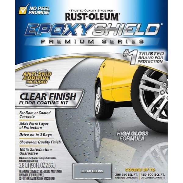 Rust-Oleum EpoxyShield 90 oz. Clear High-Gloss Low VOC Premium Garage Floor Kit