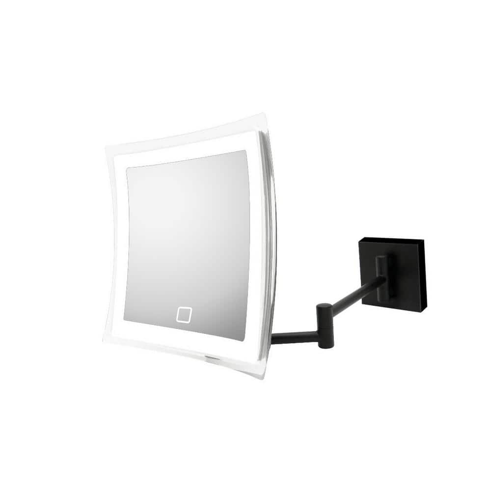 Matte Black 8.3'' LED Magnifying Wall Mounted Mirror