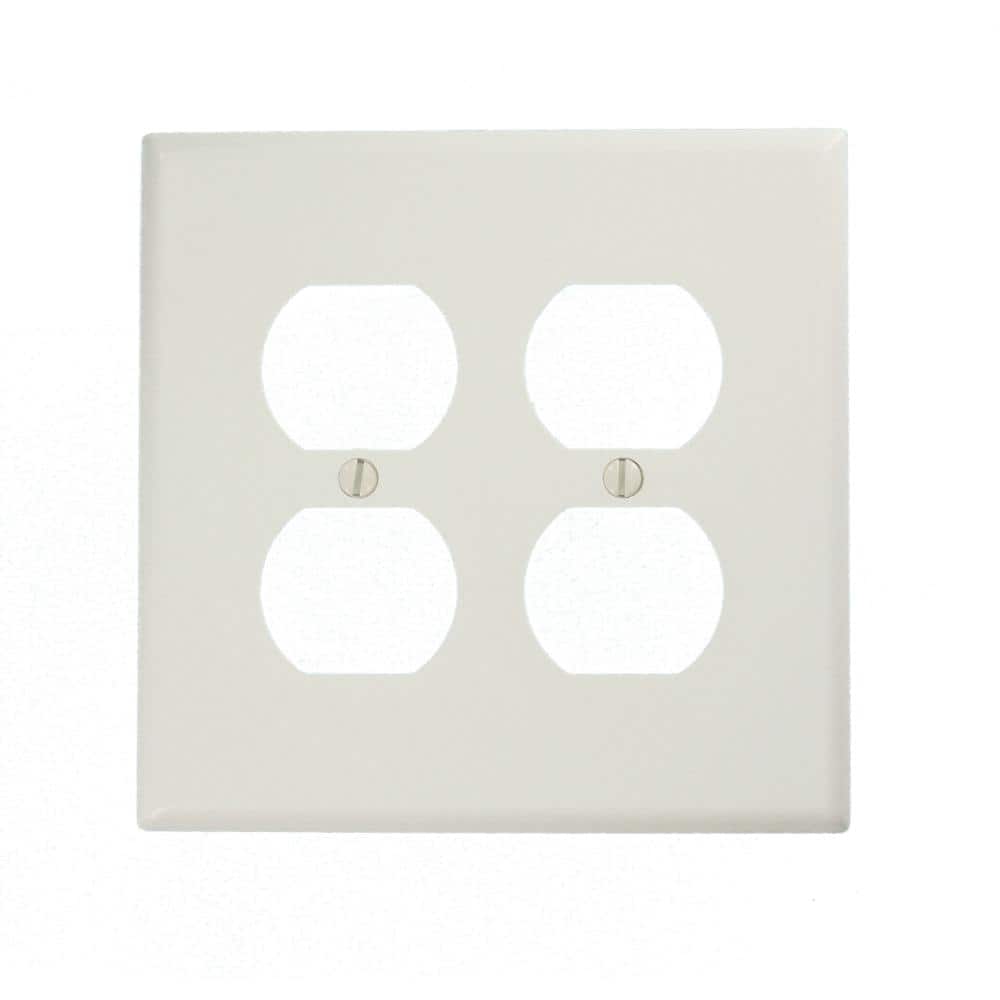White Midway 2-Gang Duplex Receptacle Wall Plate