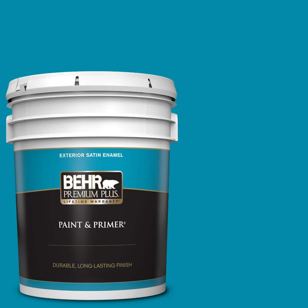 BEHR PREMIUM PLUS 8 oz. #PPU15-03 Dark Cobalt Blue Satin Enamel  Interior/Exterior Paint & Primer Color Sample B370316 - The Home Depot