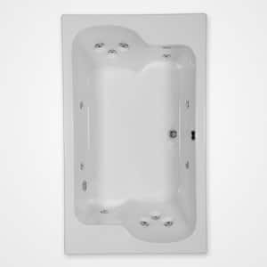 72 in. Acrylic Rectangular Drop-in Whirlpool Bathtub in Biscuit
