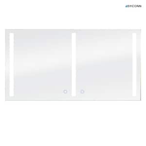 Catella 72 in. W x 38 in. H Frameless Rectangular LED Light Bathroom Vanity Mirror