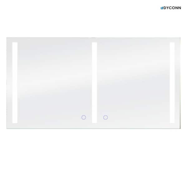 Dyconn Catella 72 in. W x 38 in. H Frameless Rectangular LED Light Bathroom Vanity Mirror