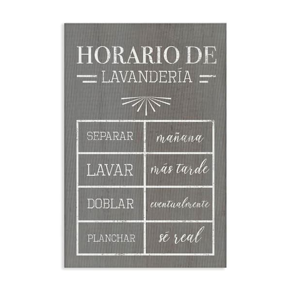 Stupell Industries Laundry Schedule by Lil' Rue Gallery Wrapped Unframed Typography Graphic Art Print 30 in. x 20 in.