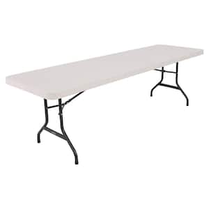 96 in. Almond Plastic Folding Banquet Table