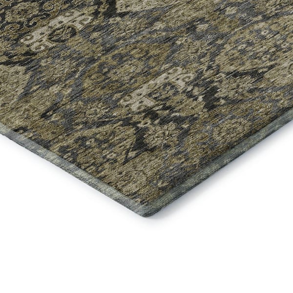 Mayfield Premium Machine Washable Abstract AMF1084 Charcoal 5 ft. x 7 ft. 6 in. Area Rug