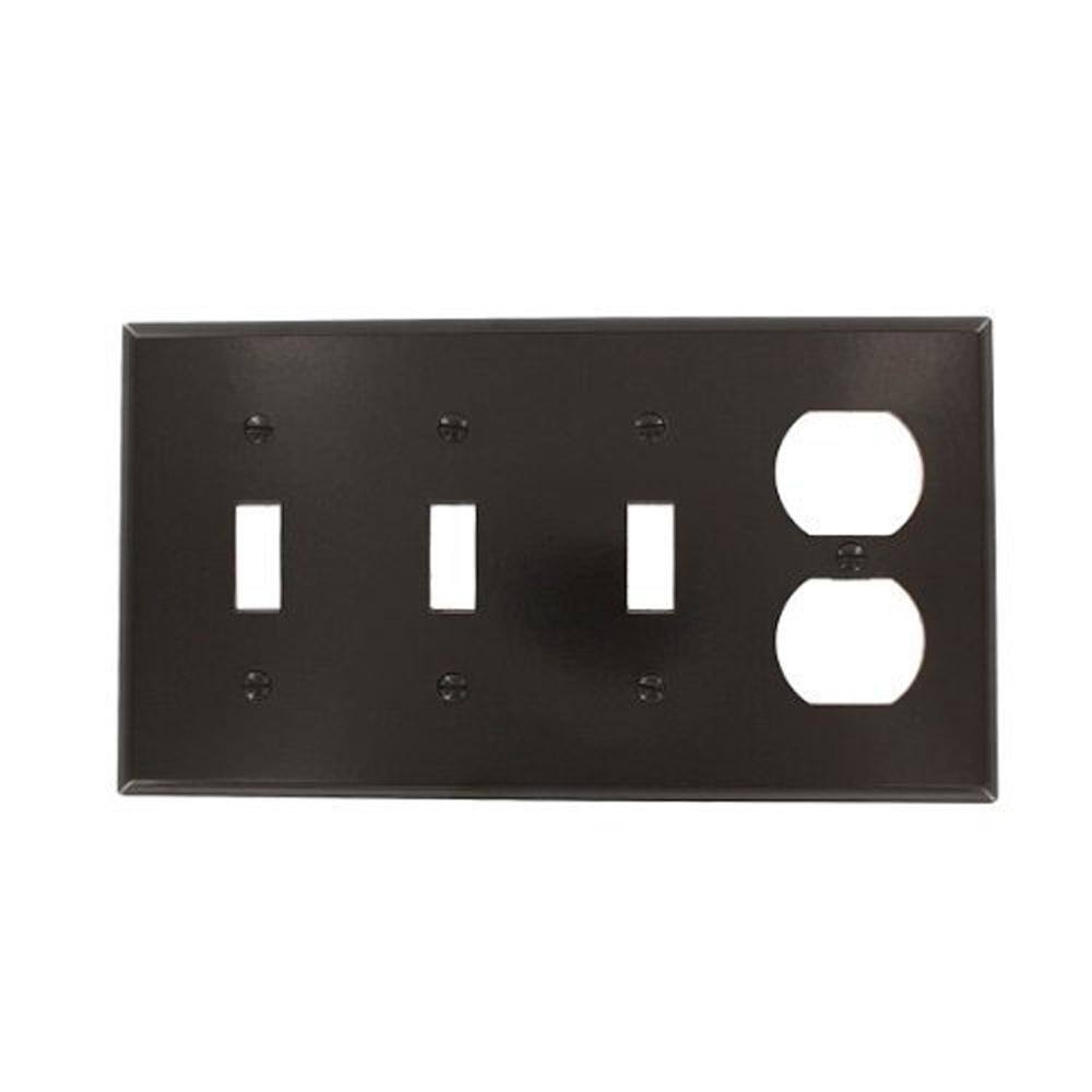6-pack of Leviton 88021 Combination Wallplate Standard Size Gang 3 White for sale online 