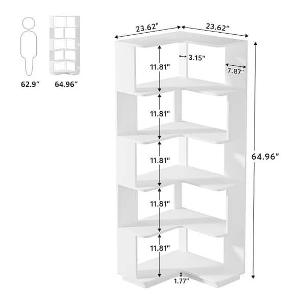 TRIBESIGNS WAY TO ORIGIN Frailey 75 in. Gray 6-Shelf Tall Narrow