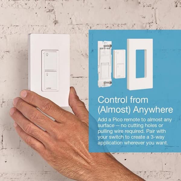 Lutron Caseta Smart Switch for Lights or Fans, 6 Amp, Push Button Light Switch Neutral Wire Required, Black (PD-6ANS-BL)