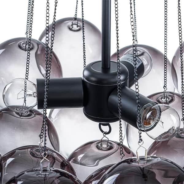Y'INSP Lyra 3-Light Modern Matte Black Chandelier with Gradient