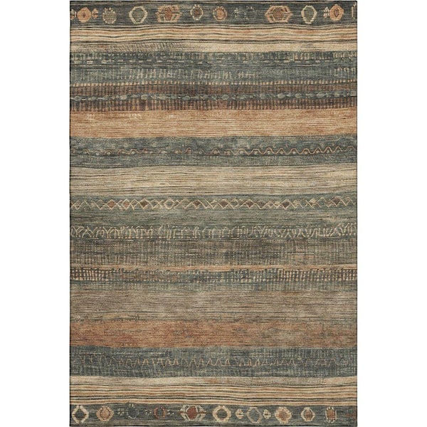 Mayfield Premium Machine Washable Abstract AMF1847 Fern 8 ft. x 10 ft. Area Rug