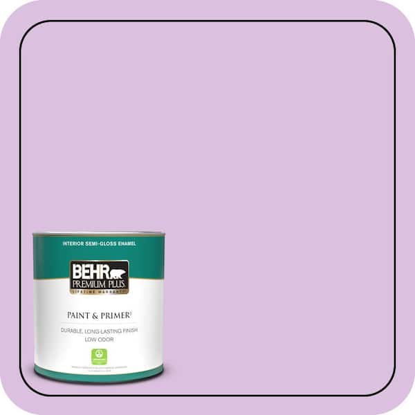 BEHR PREMIUM PLUS 1 qt. #P100-3 Epiphany Semi-Gloss Enamel Low Odor Interior Paint & Primer