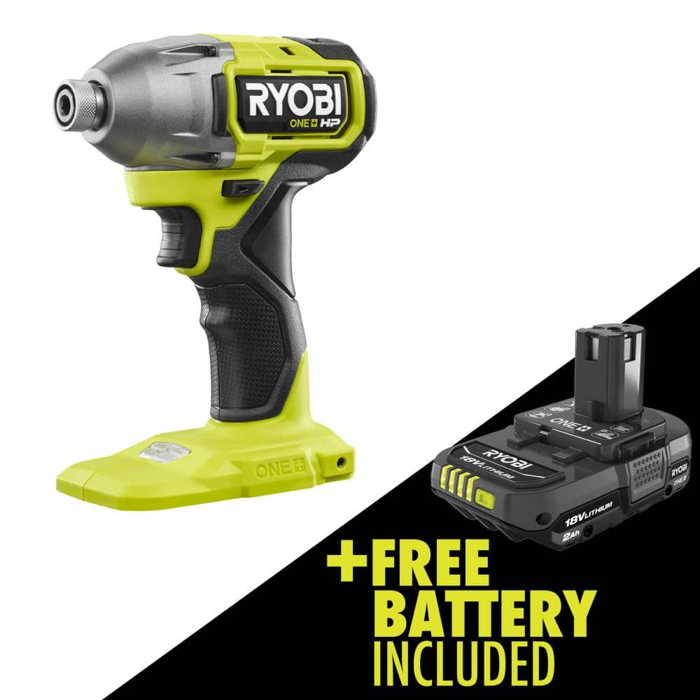 ONE+ HP 18V Brushless Cordless 1/4 in. Impact Driver with 2.0 Ah Lithium-Ion Battery -  RYOBI, PBLID01PBP006