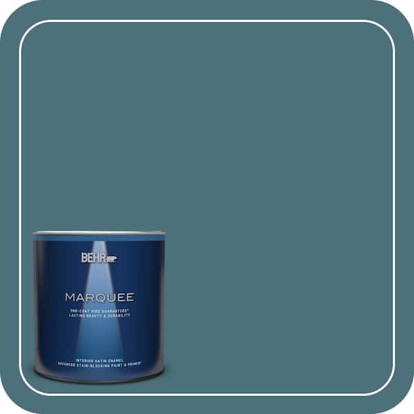 BEHR MARQUEE 1 qt. #S450-6A River Rapids Satin Enamel Interior Paint and Primer