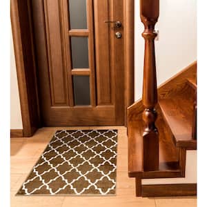 Trellisville Collection Cotton Brown 2 ft. x 3 ft. Jute Backing Non Slip Indoor Area Rug