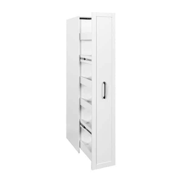 70.87 in. H White Pantry Organizer, Kitchen Rolling Cart with Handle & Wheels Small Spaces Pantry Shelf