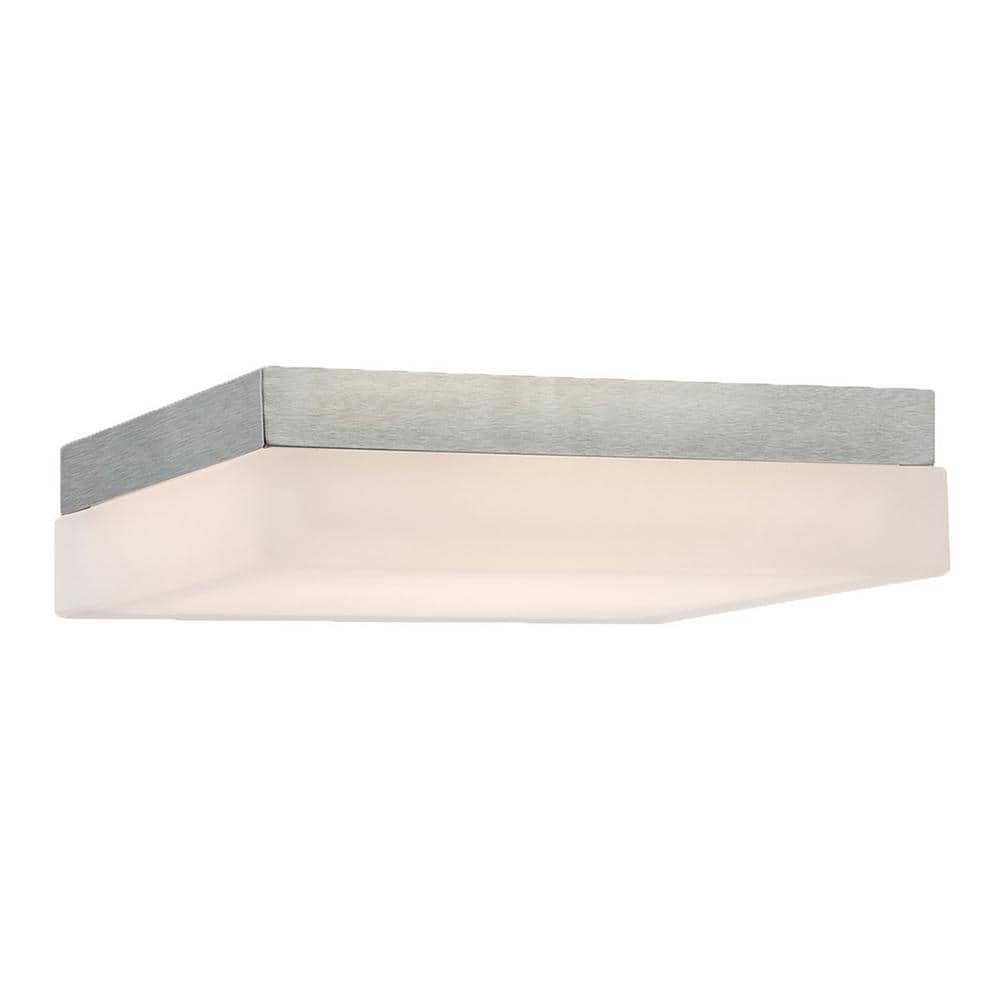 Brushed Nickel 9" LED Flush Mount with Etched Glass