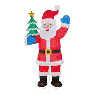 8 ft. Yuletide Lane Giant-Sized LED Collapsible Santa Holiday Yard Decoration