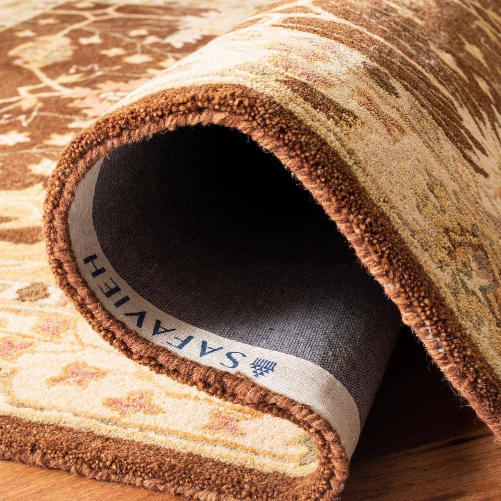 Anatolia Brown and Beige 8' x 10' Hand Tufted Wool Area Rug