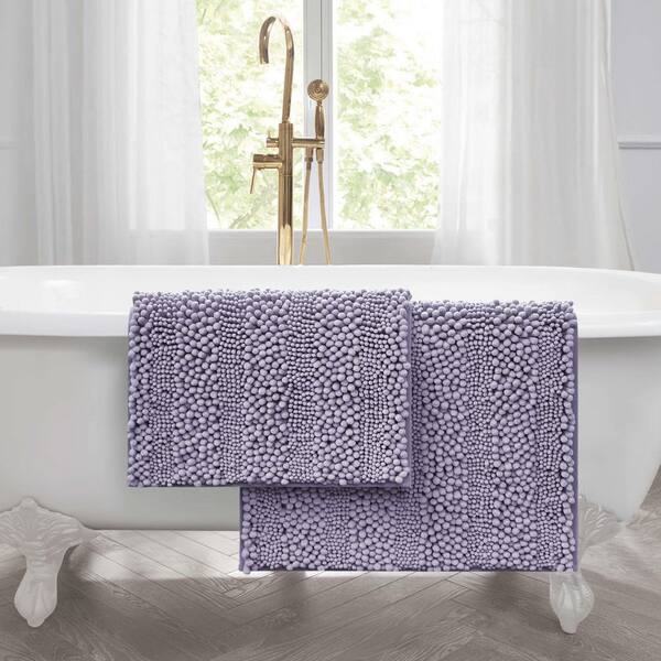 Laura Ashley Non-Slip Astor Chenille Purple 20 x 34 in