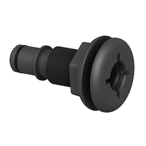 Qwik-Lok Flanged Thru-Hull 3/4 in. Fitting - Straight, Black