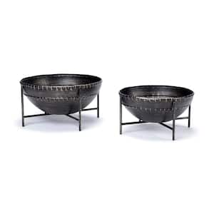 Cauldron Brown Metal Bowls (Set of 2)