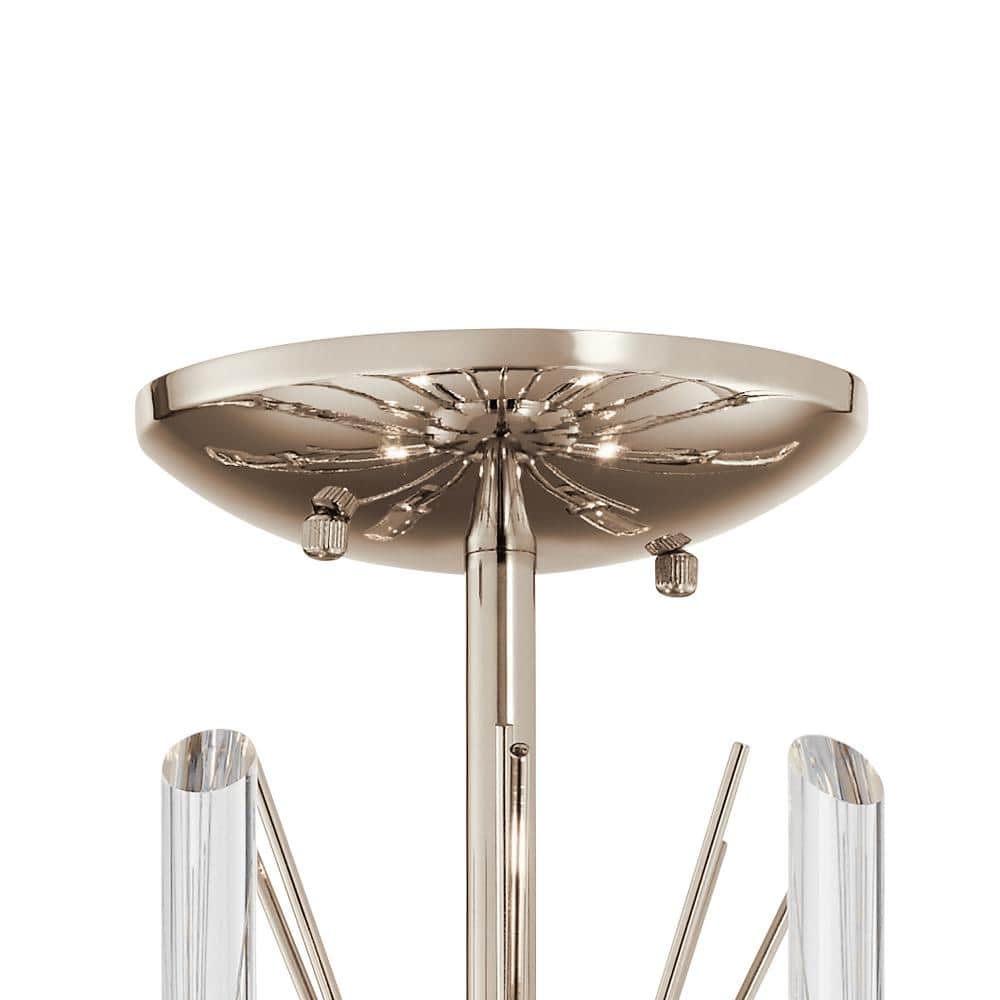 Eris Crystal Globe 16" Polished Nickel 4-Light Semi-Flush Ceiling Fixture