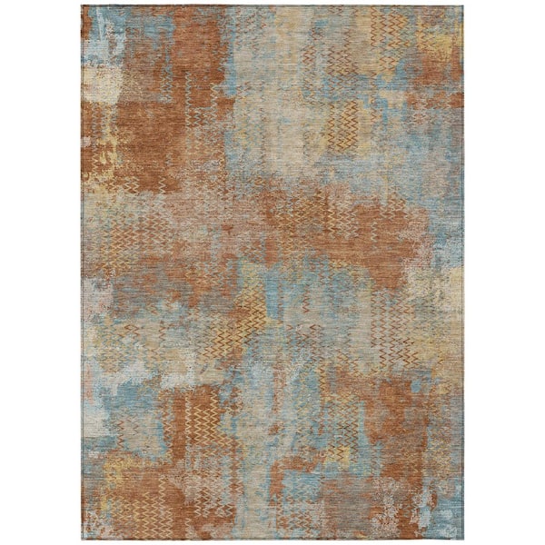 Chantille Machine Washable Indoor/Outdoor Abstract ACN2790 Paprika 10 ft. x 14 ft. Area Rug