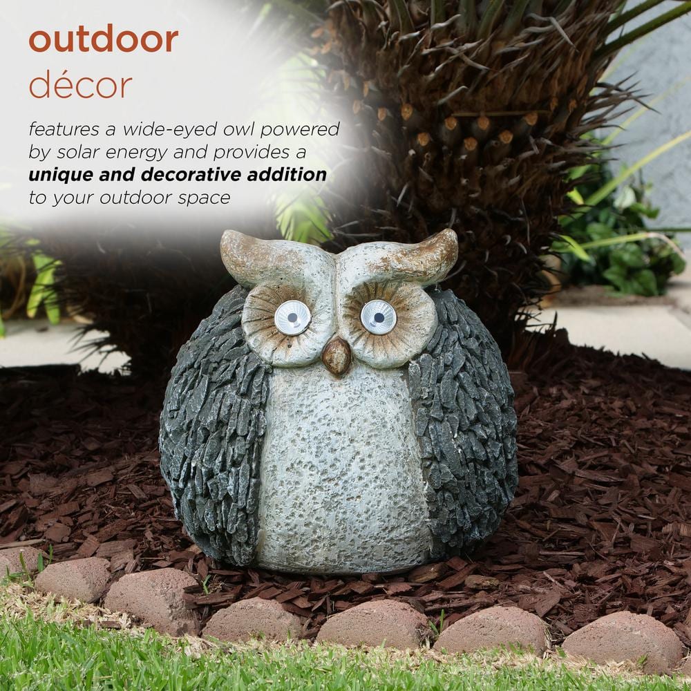 13-inch Brown Solar Powered Owl Lawn Decoration