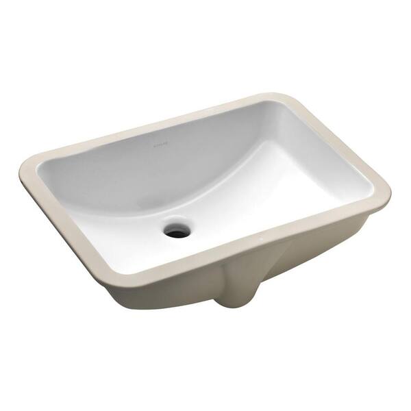 KOHLER Ladena 20-7/8 in. Undermount Bathroom Sink in White with Overflow Drain