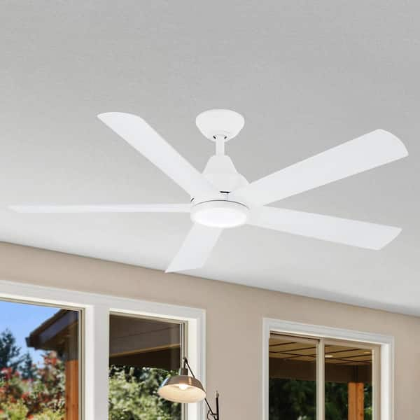 Bellingham V 52 in. Integrated LED Indoor White Ceiling Fan with Light