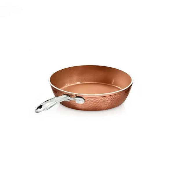 Aoibox 12 in. Copper Nonstick Hammered Frying Pan Ceramic Skillet