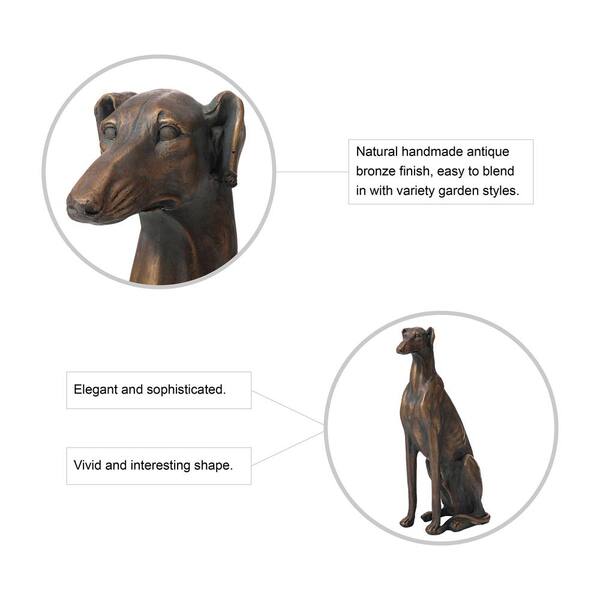Glitzhome 30.25 in. H MGO Sitting Greyhound Dog Garden