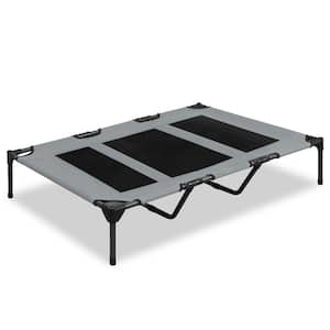 Large Raised Pet Bed - Grey and Black
