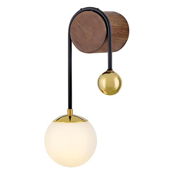 asobi FACTORY　LARK LARK Auggie 1-Light Bright Brass Sconce 83570BBR - The Home Depot