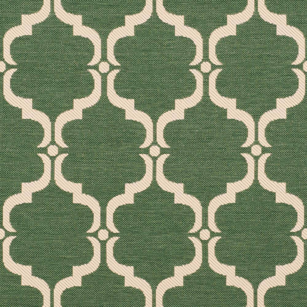 Courtyard Trellis 4' Square Dark Green/Beige Indoor/Outdoor Rug