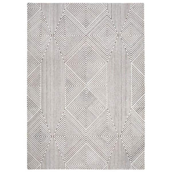 Glam Gray and White 8 ft. x 10 ft. Geometric Area Rug