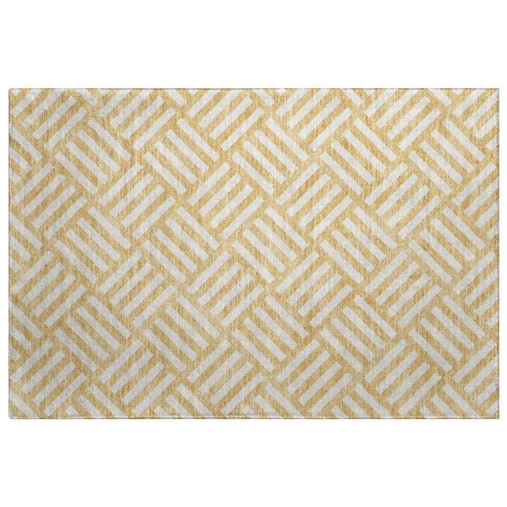Dream Shag Premium Machine Washable Abstract ADS620 Gold 2 ft. x 3 ft. Accent Rug price history on PriceWatchPro