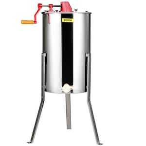 Manual Honey Extractor, 3-Frame Stainless Steel Spinner, Beekeeping Equipment with Lid and Adjustable Stand