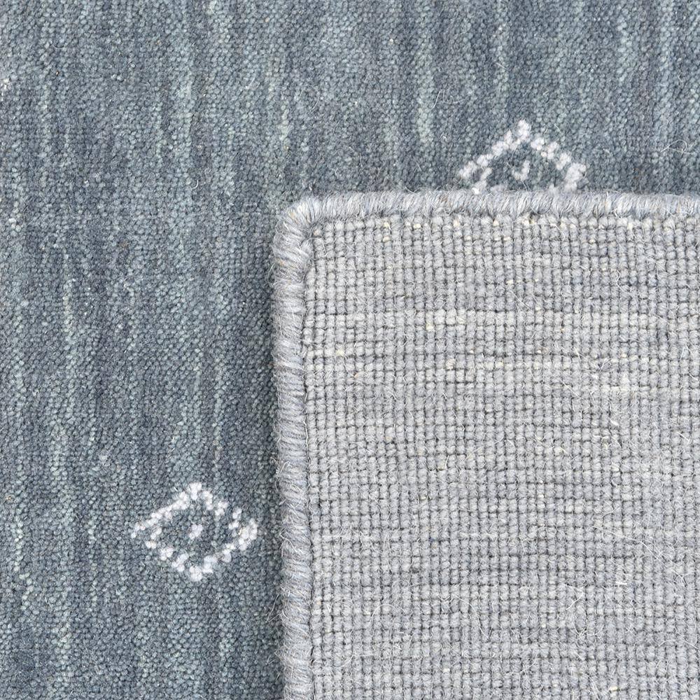 Slate Grey Hand-Knotted Wool Geometric Area Rug 9' x 12'