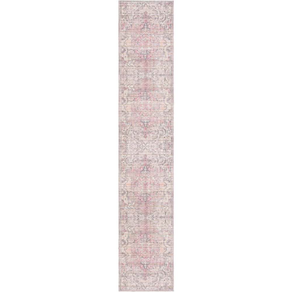 Nostalgia Meknes Beige Pink 2 ft. 7 in. x 14 ft. Runnner Machine Washable Area Rug price history on PriceWatchPro