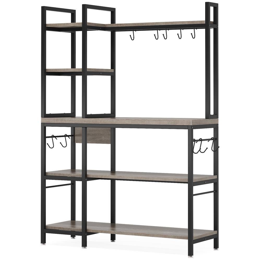 BYBLIGHT Keenyah Gray 5 plus Shelf Metal 43.3 in. W Baker's Rack