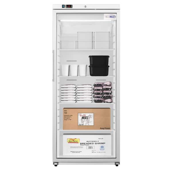30 in. 21 cu. ft. Commercial Auto / Cycle Defrost Reach-In Upright Freezer with Glass Door in White, ETL Listed